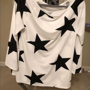 Black and White Star Long Sleeve Top